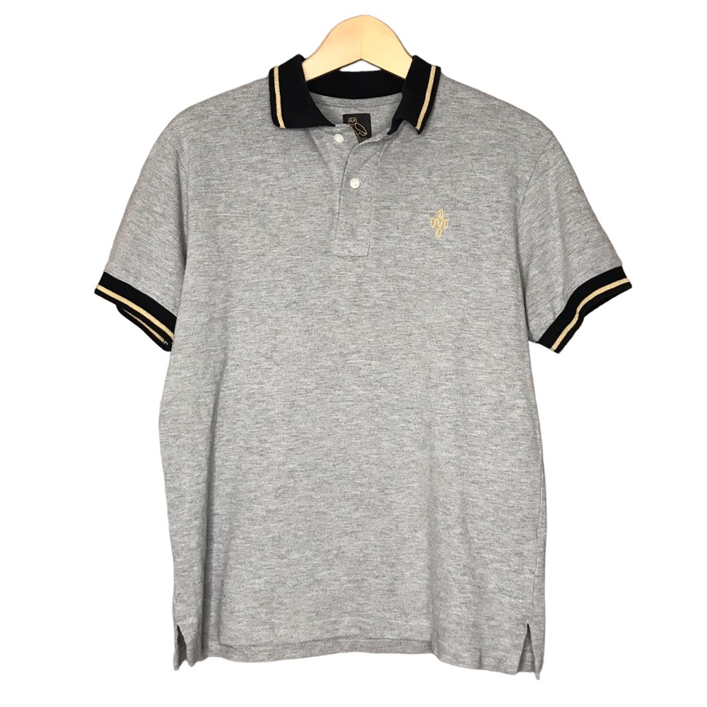 OVO October’s Very Own Polo Grey Pique Cotton Blend Short Sleeve Men’s Medium